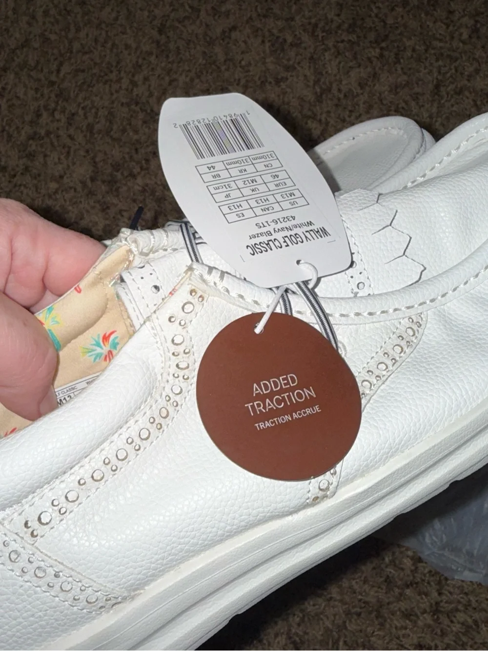 HEYDUDE Wally Golf Classic Men's Golf Shoes White/Navy Blazer US 12 NWT